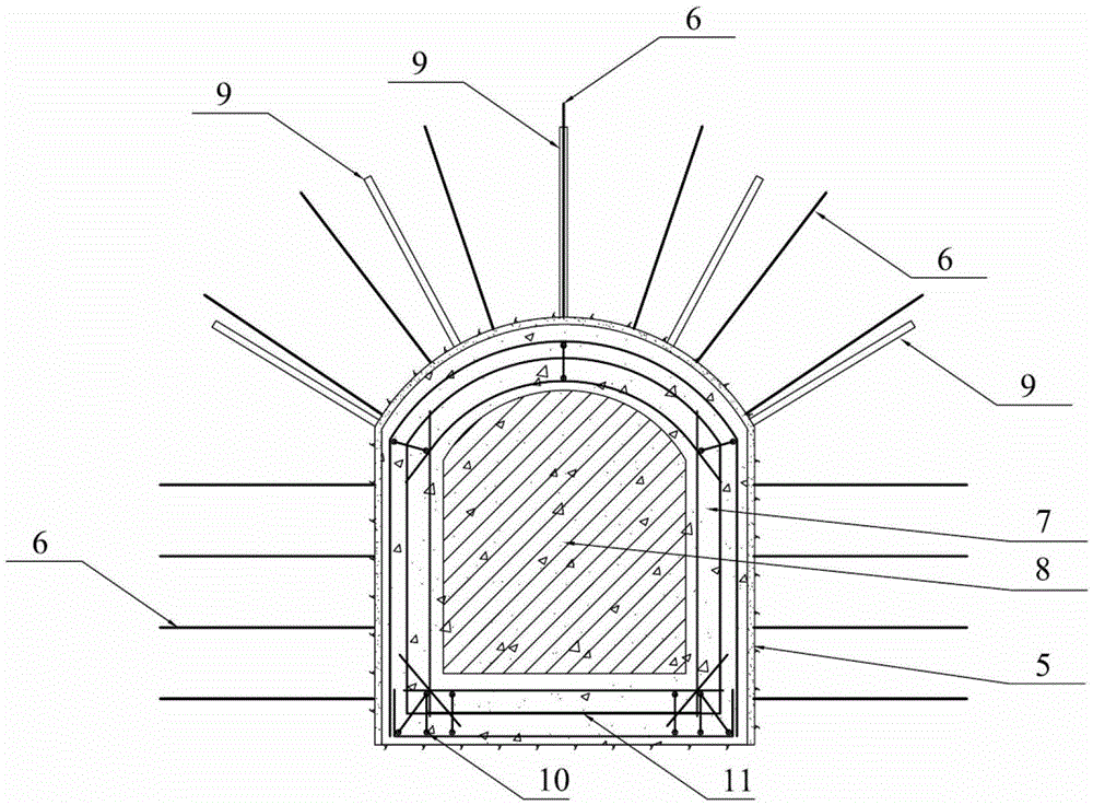 Construction method and structure for strengthening deep weak structural surface of large rock slope