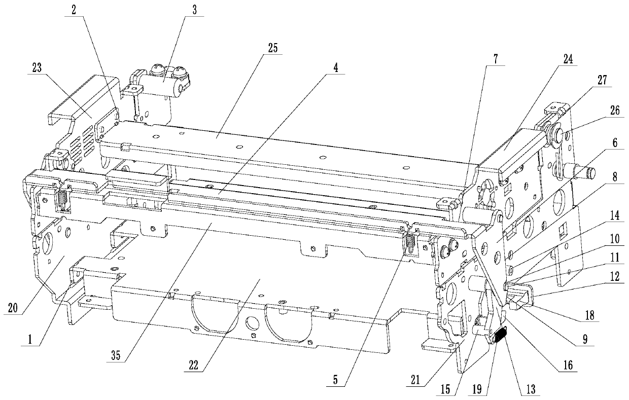 An opening and closing mechanism for paper media transmission