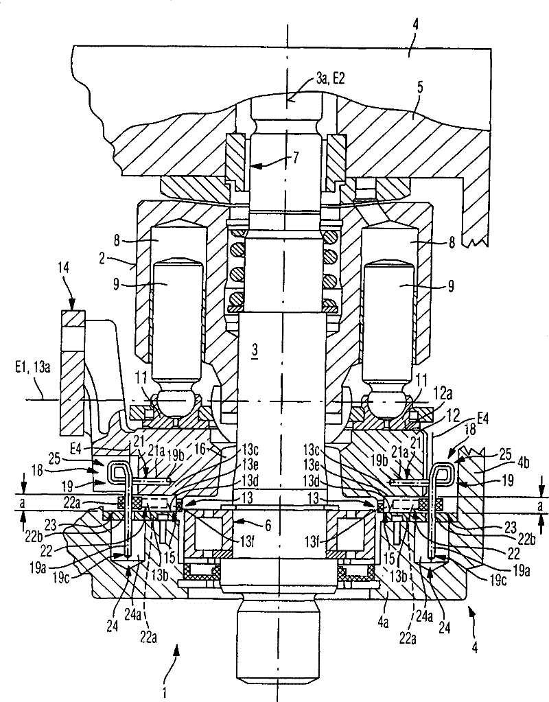 Axial piston machine having a guide limb for a cage segment