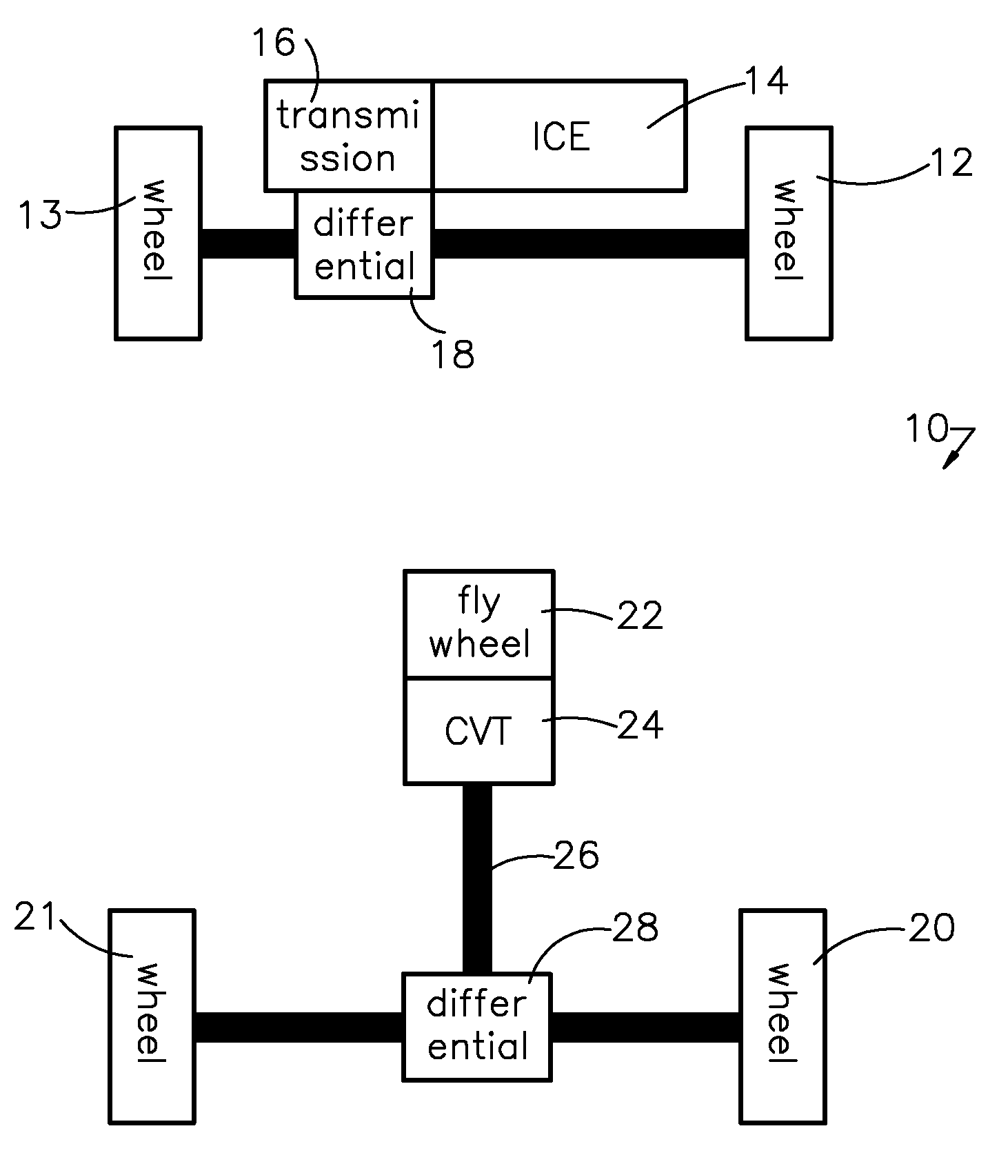 Controlling torque in a flywheel powertrain