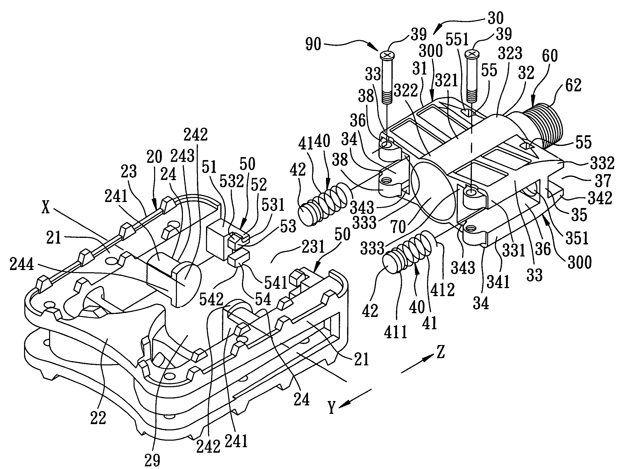 Foldable pedal assembly