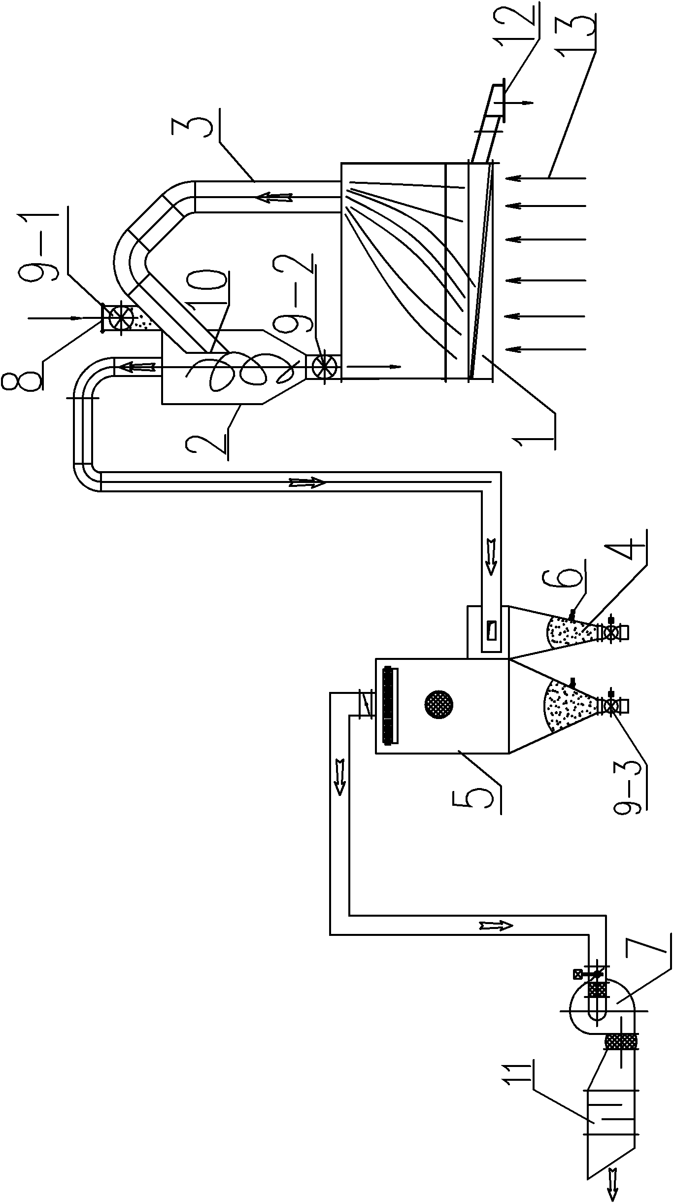 Drying process for humidifying coals by using coke oven flue gas and device