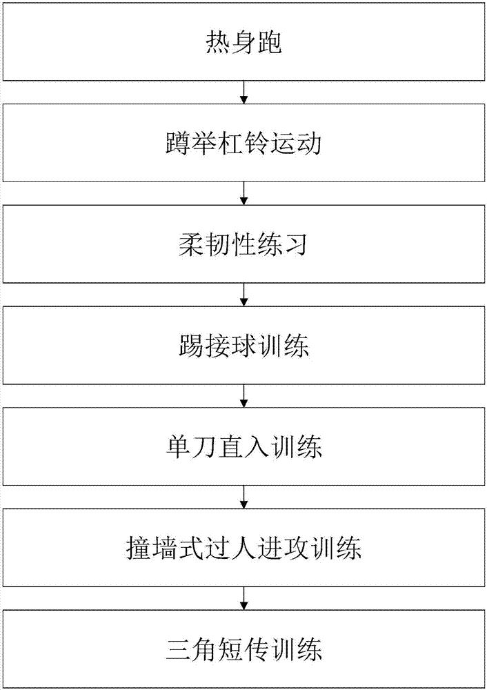 Method for training football players' stamina, skills and tactics