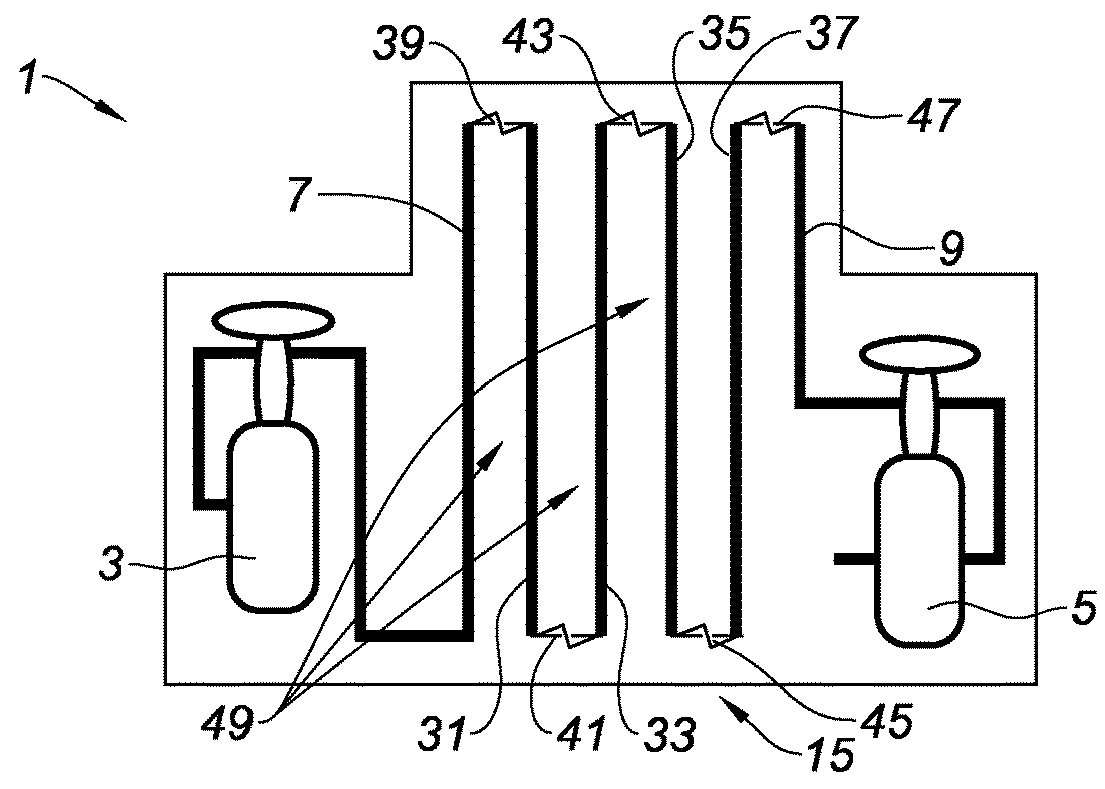 Cut-off member of a device for protecting an electric installation against lightning