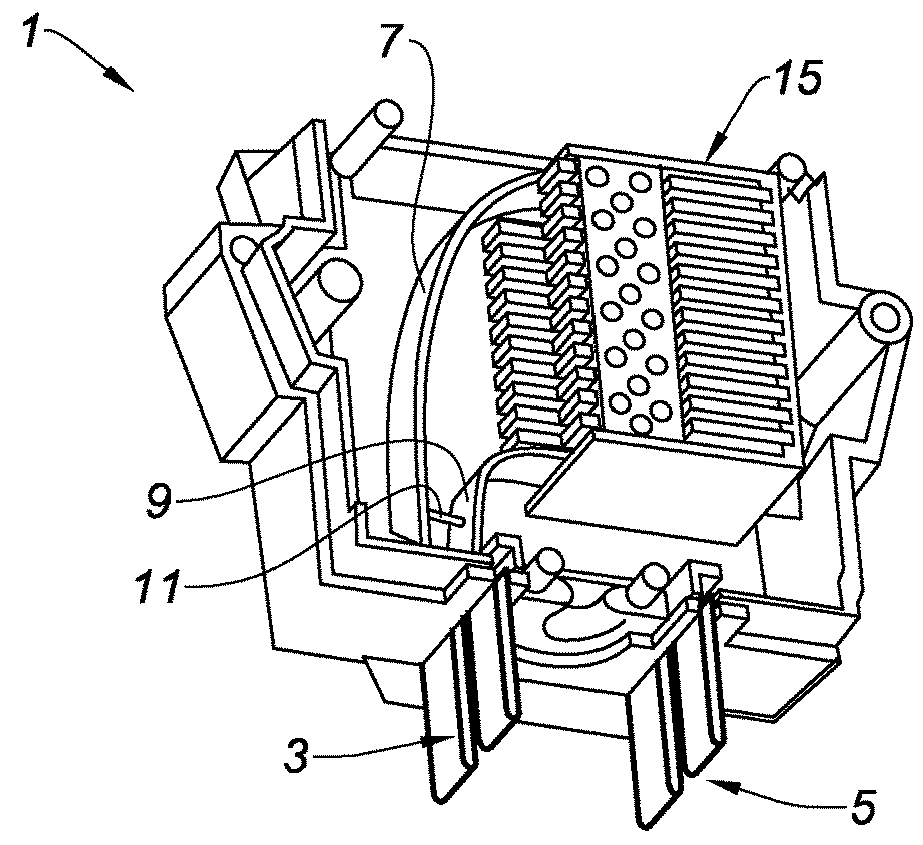 Cut-off member of a device for protecting an electric installation against lightning