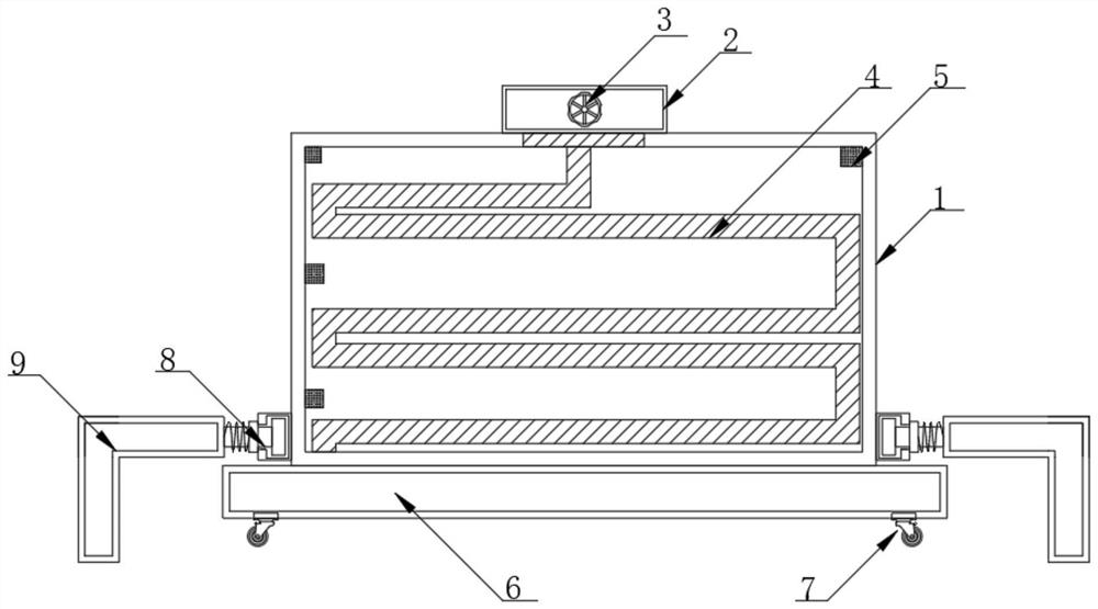 Conveniently fixed filling device for closed cooling tower