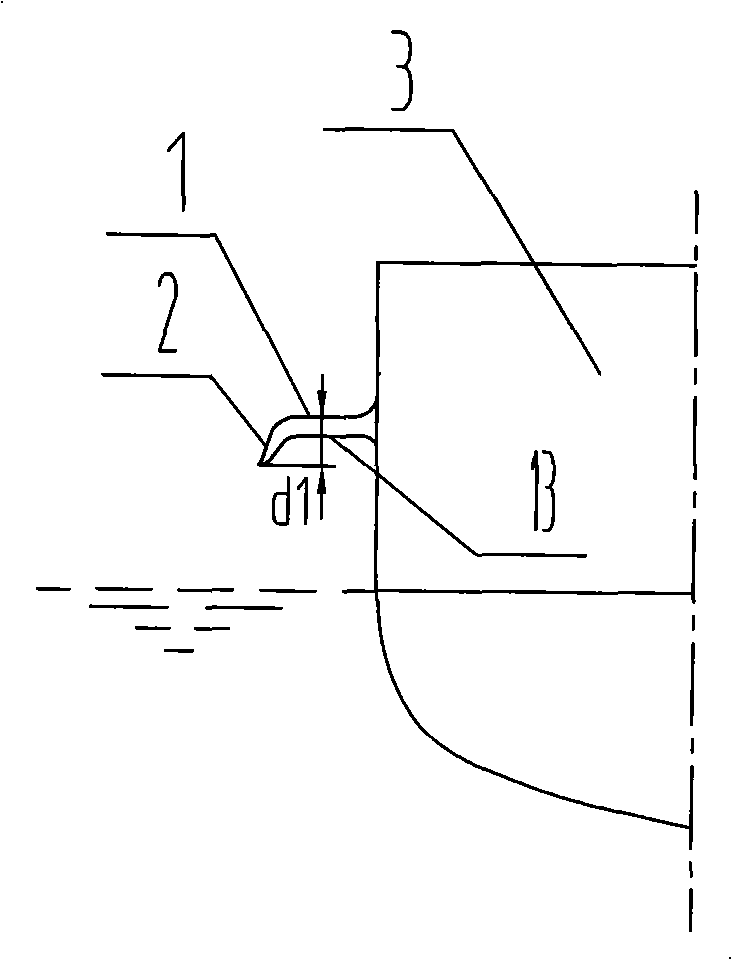 Anti-spattering bow fin of high-speed ship