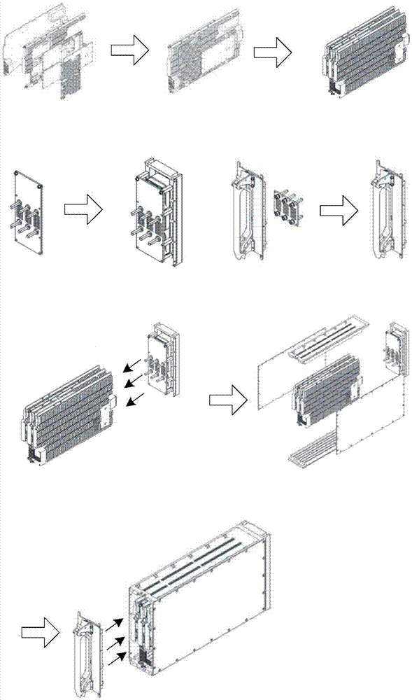 High-density three-dimensional stacking and assembling method for electronic modules