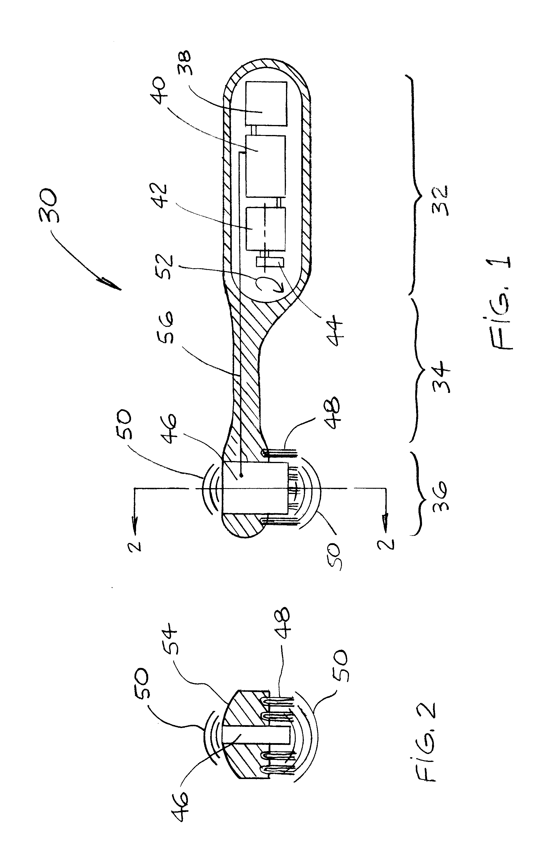 Spatially Improved Extended Reach Ultrasonic Toothbrush