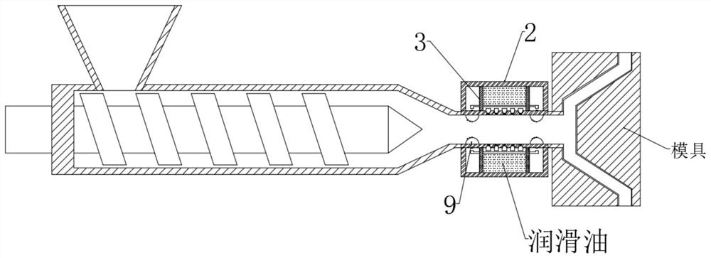 Anti-wear injection device for resin molding