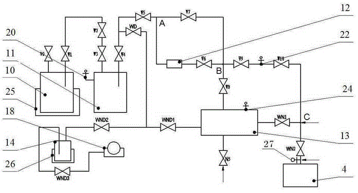 Batching system for gas state materials