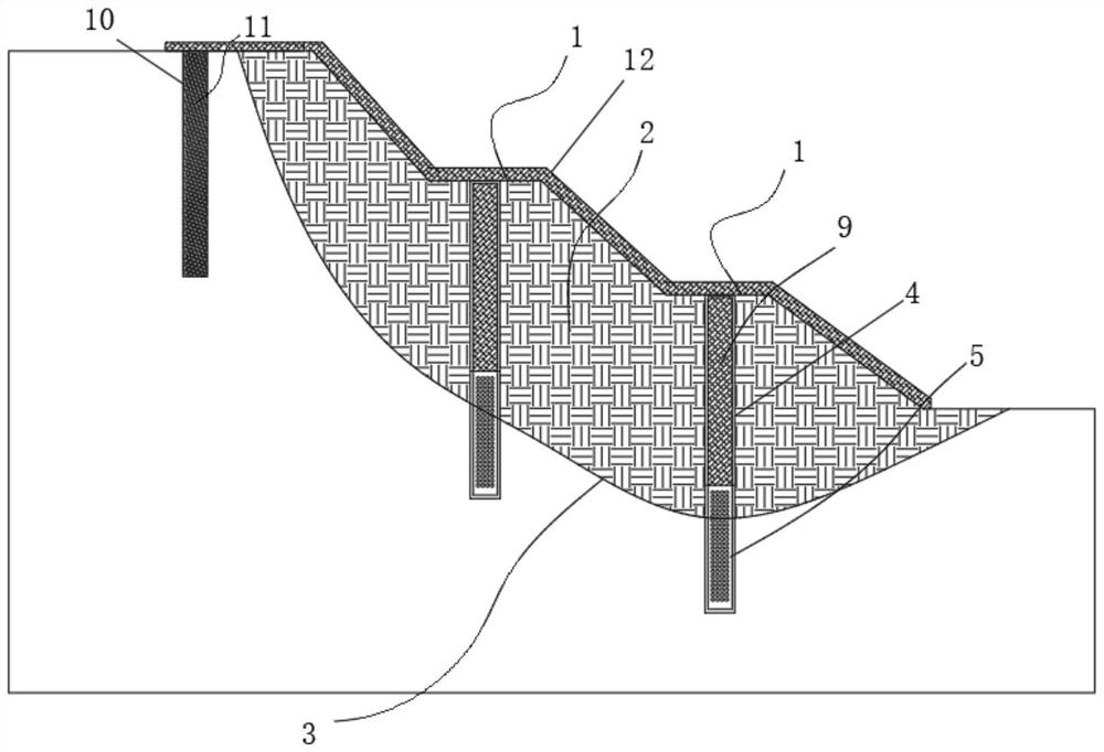 Construction method of high pressure spraying microbial bacteria liquid to deposit calcium carbonate to control landslide