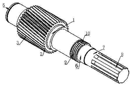 Special gear assembly connecting shaft