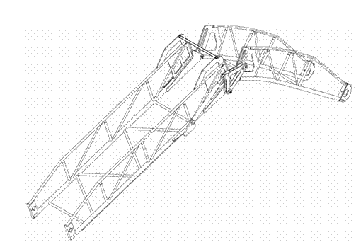 Single-oil-cylinder folding mechanism for milling machine conveying frame