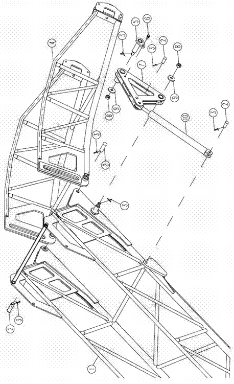 Single-oil-cylinder folding mechanism for milling machine conveying frame