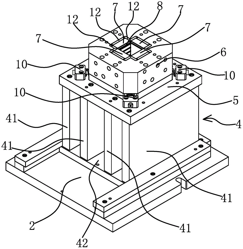 A square tube shaping die