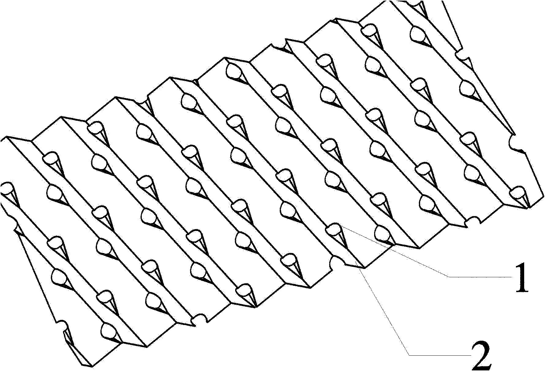 Window and hole combined flow guide regular filler sheet and filler