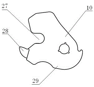 Double-pull opening structure of automobile engine hood shield lock