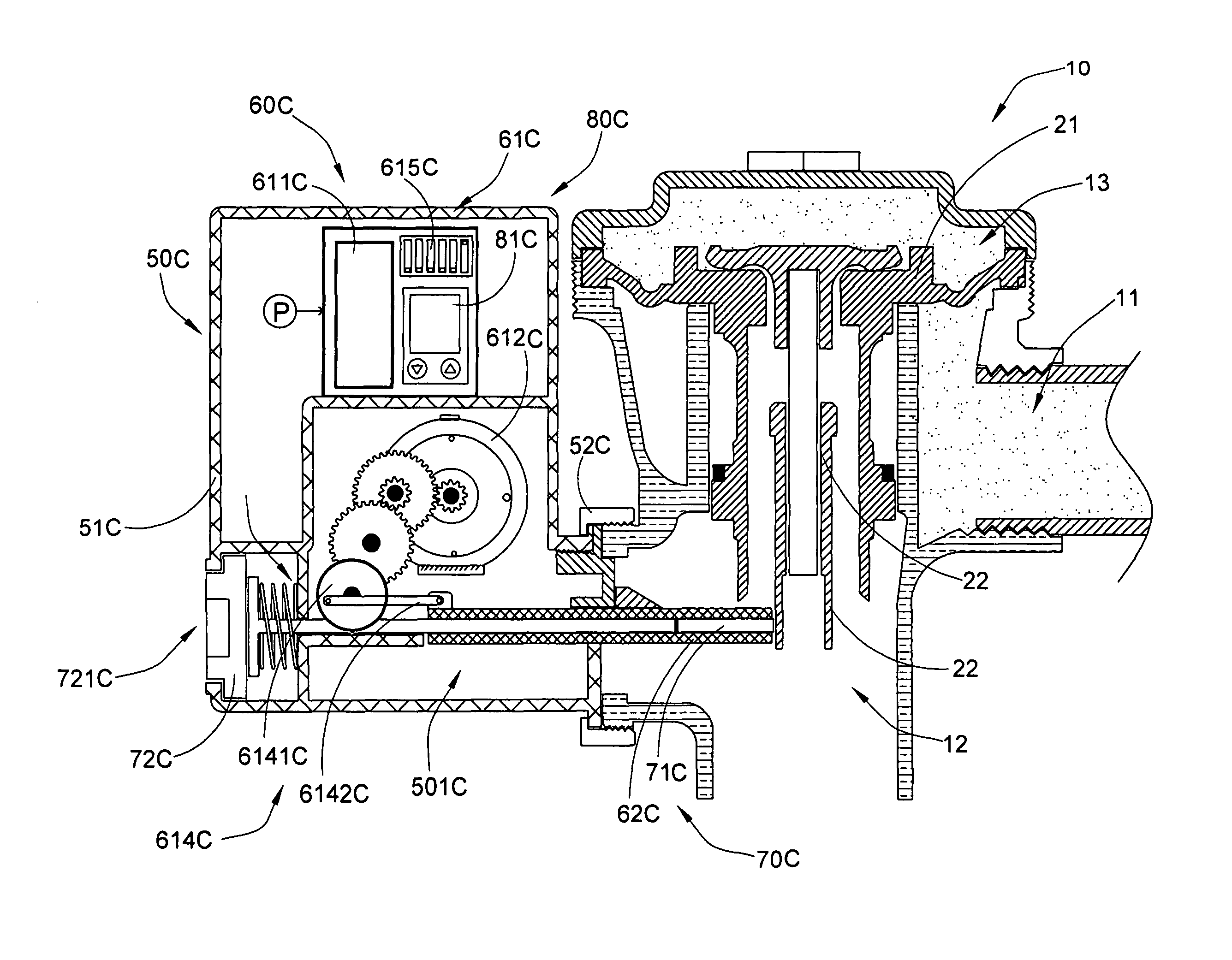 Motorized automate/manual push button system