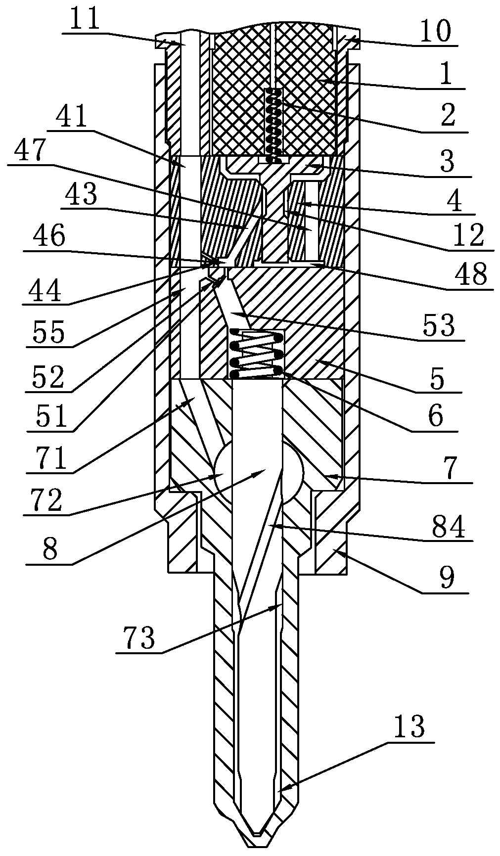 Electro-hydraulic joint control rapid response type high-pressure common rail oil injector