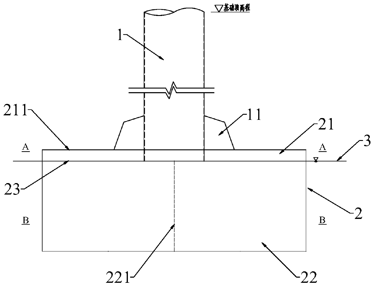 Offshore wind turbine single pile-suction cylinder combined foundation and construction method thereof