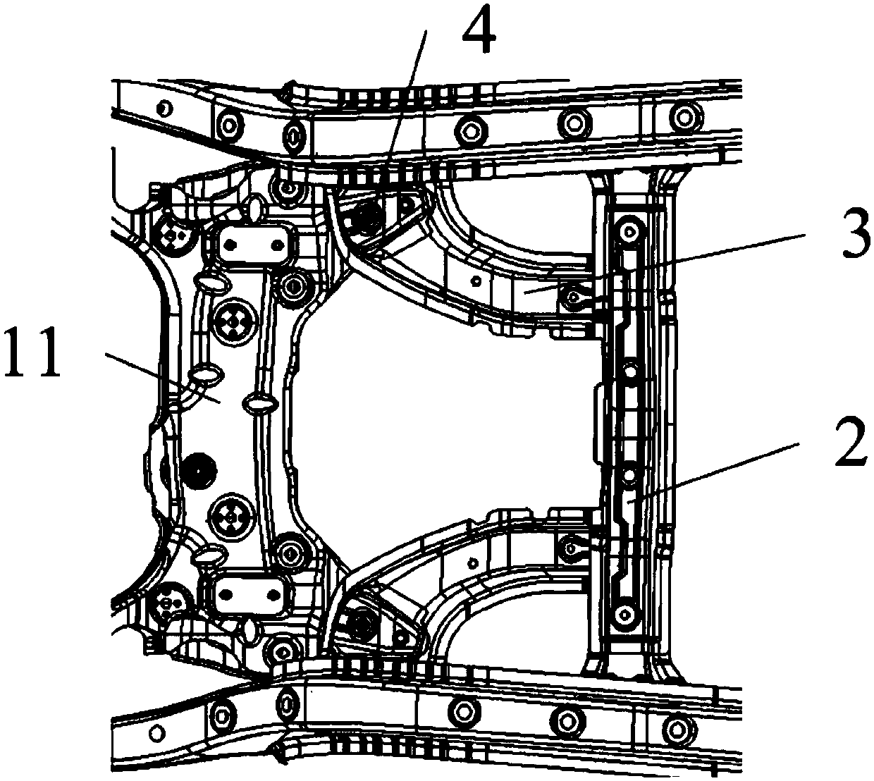 Vehicle, sub-frame mounting structure and design method of sub-frame mounting structure