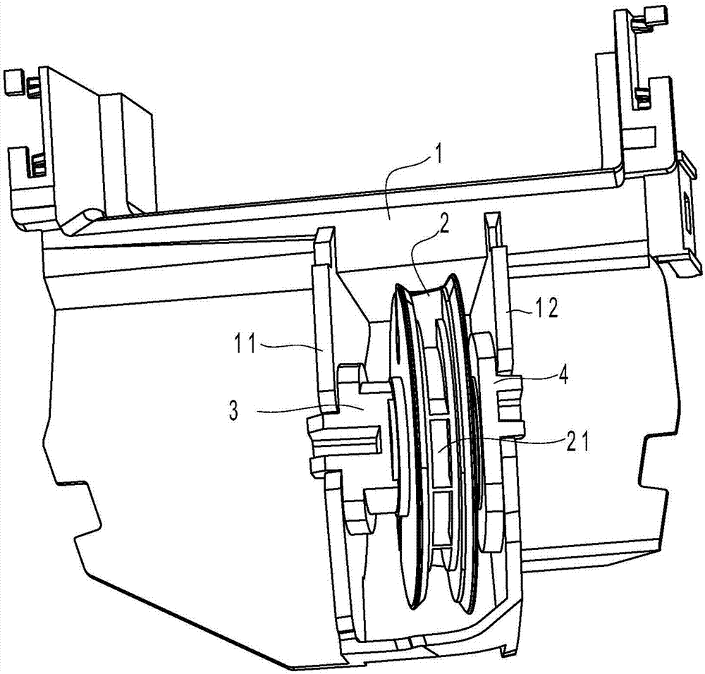 Air outlet thumbwheel structure for automobile air conditioner