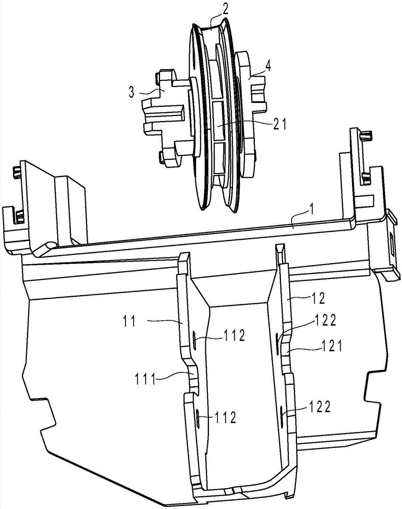 Air outlet thumbwheel structure for automobile air conditioner