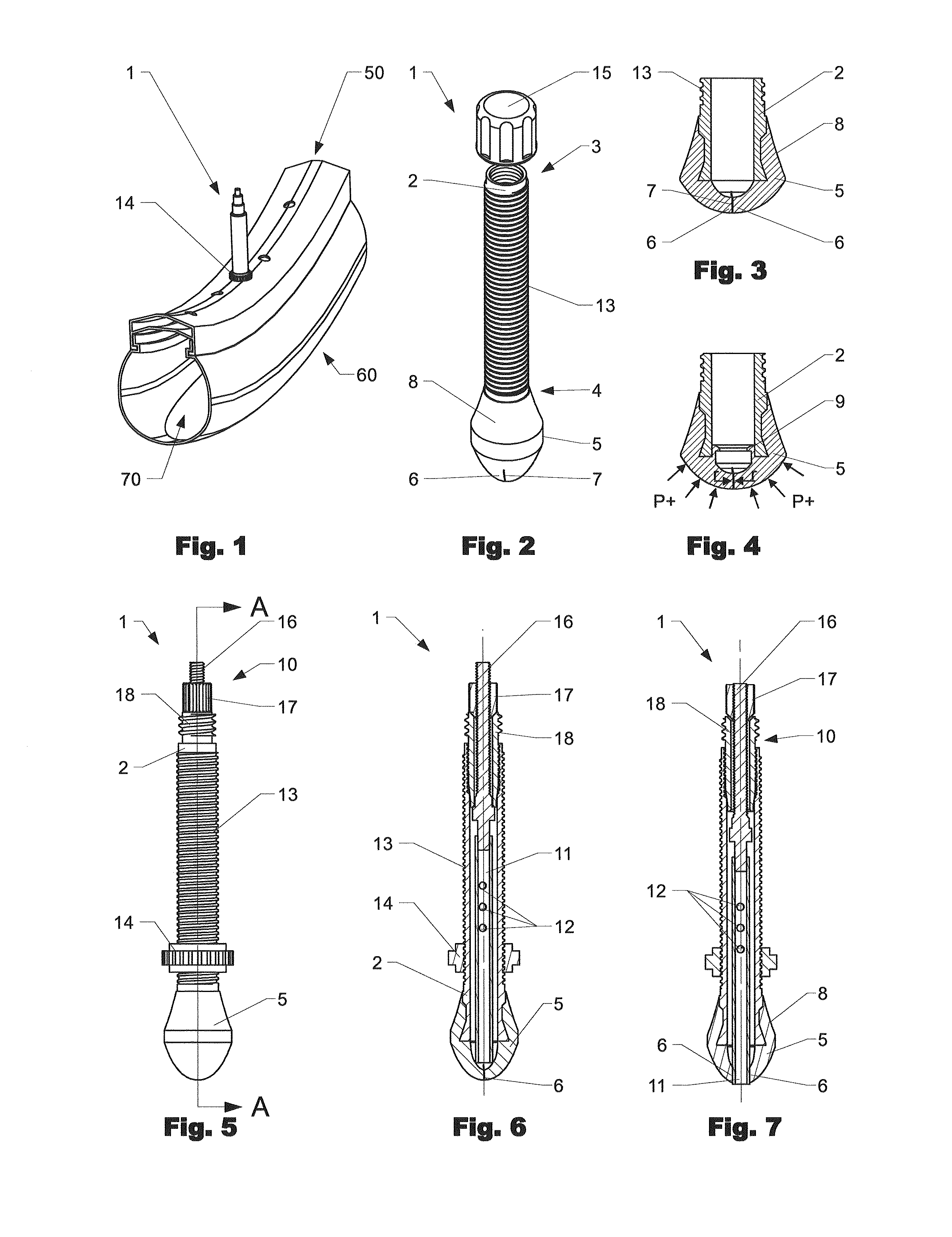 Valve for tubeless tires