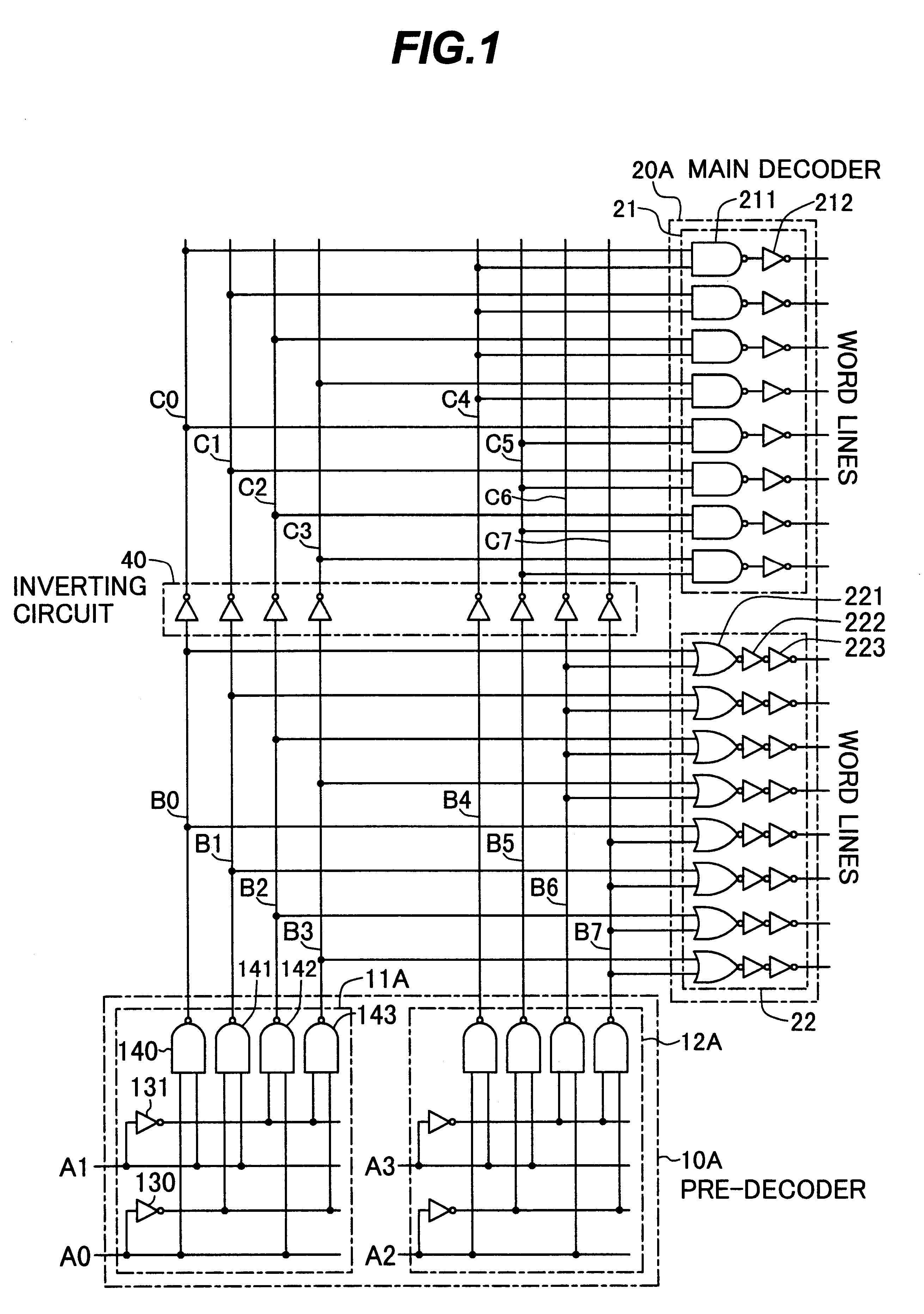 Semiconductor memory equipped with row address decoder having reduced signal propagation delay time