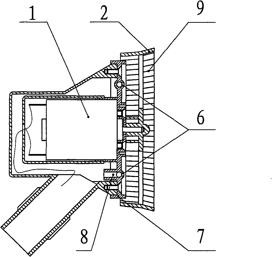 Impeller-type spray head of novel electrostatic sprayer