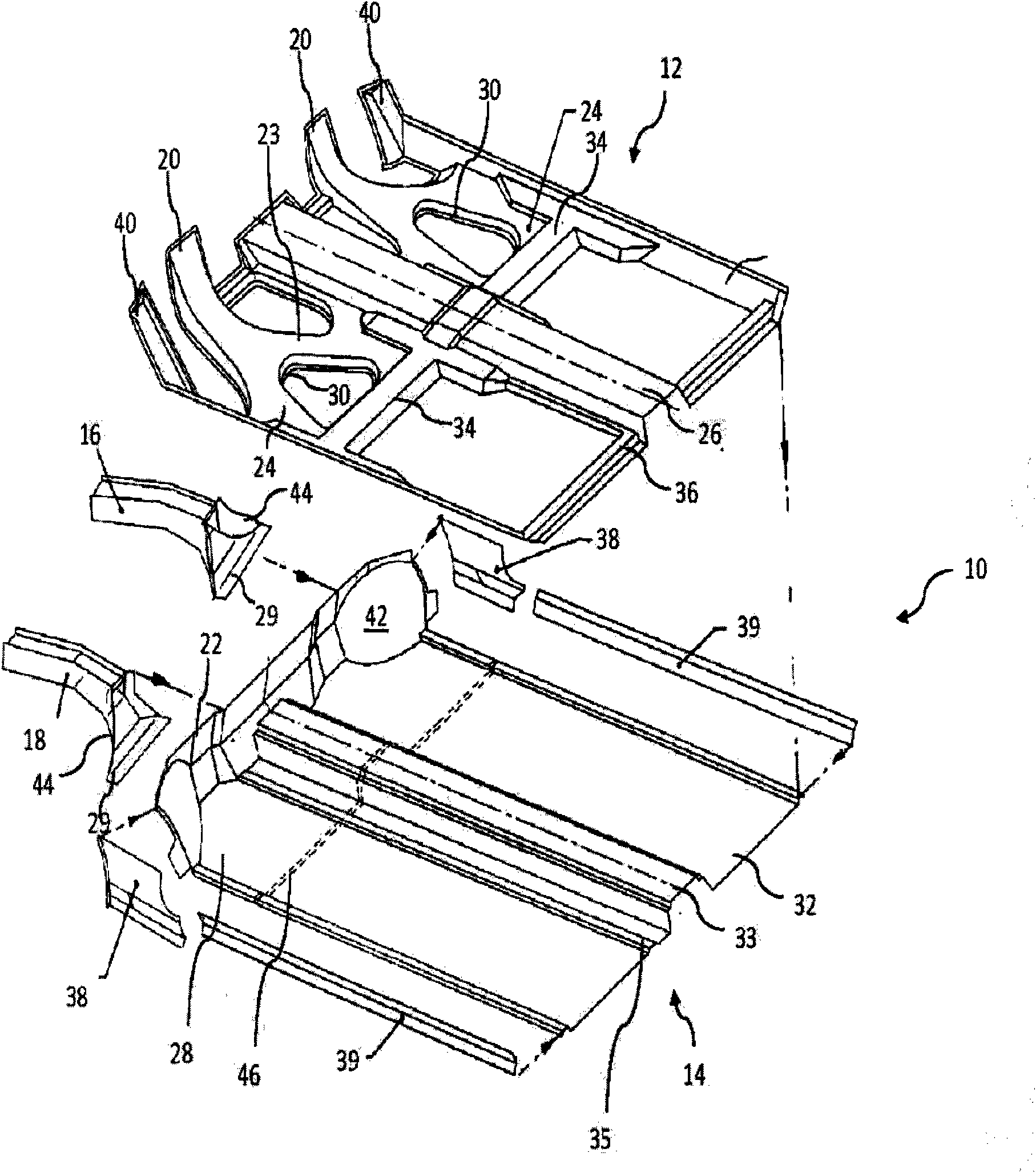 Chassis structure of a motor vehicle body