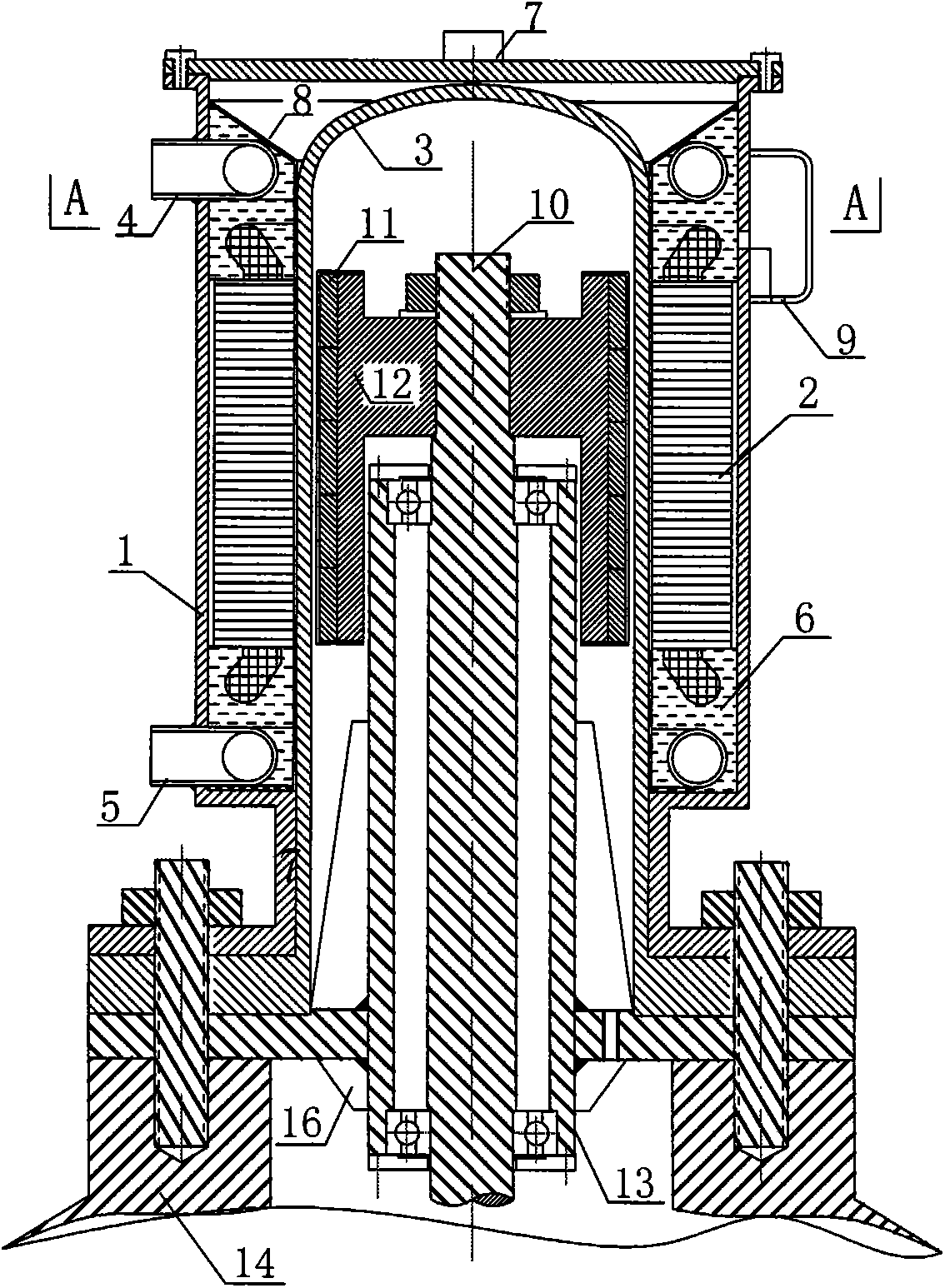 Internal cooling motor system body with pressure resistance cover body