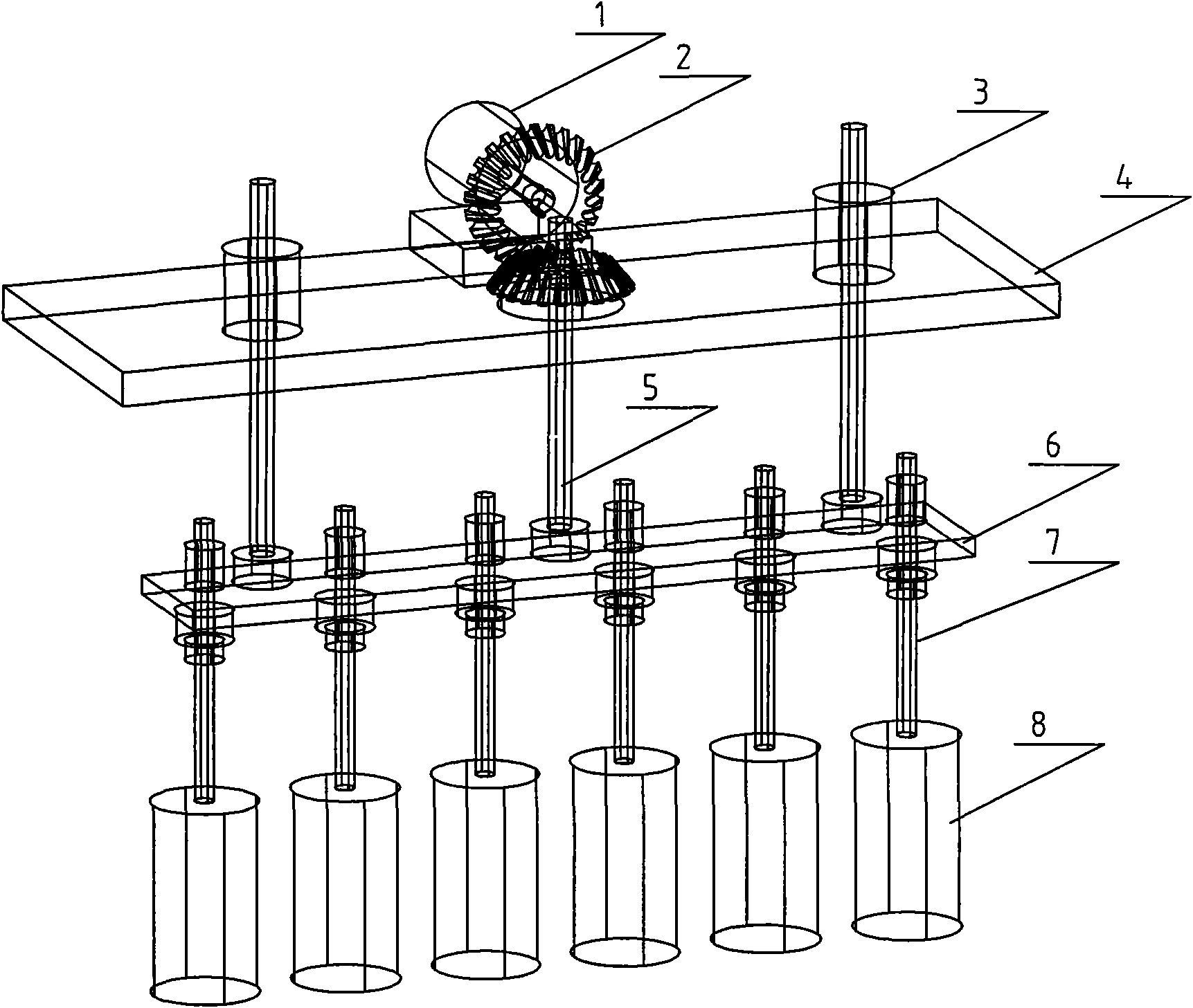 Glue and acid pouring machine for accumulators