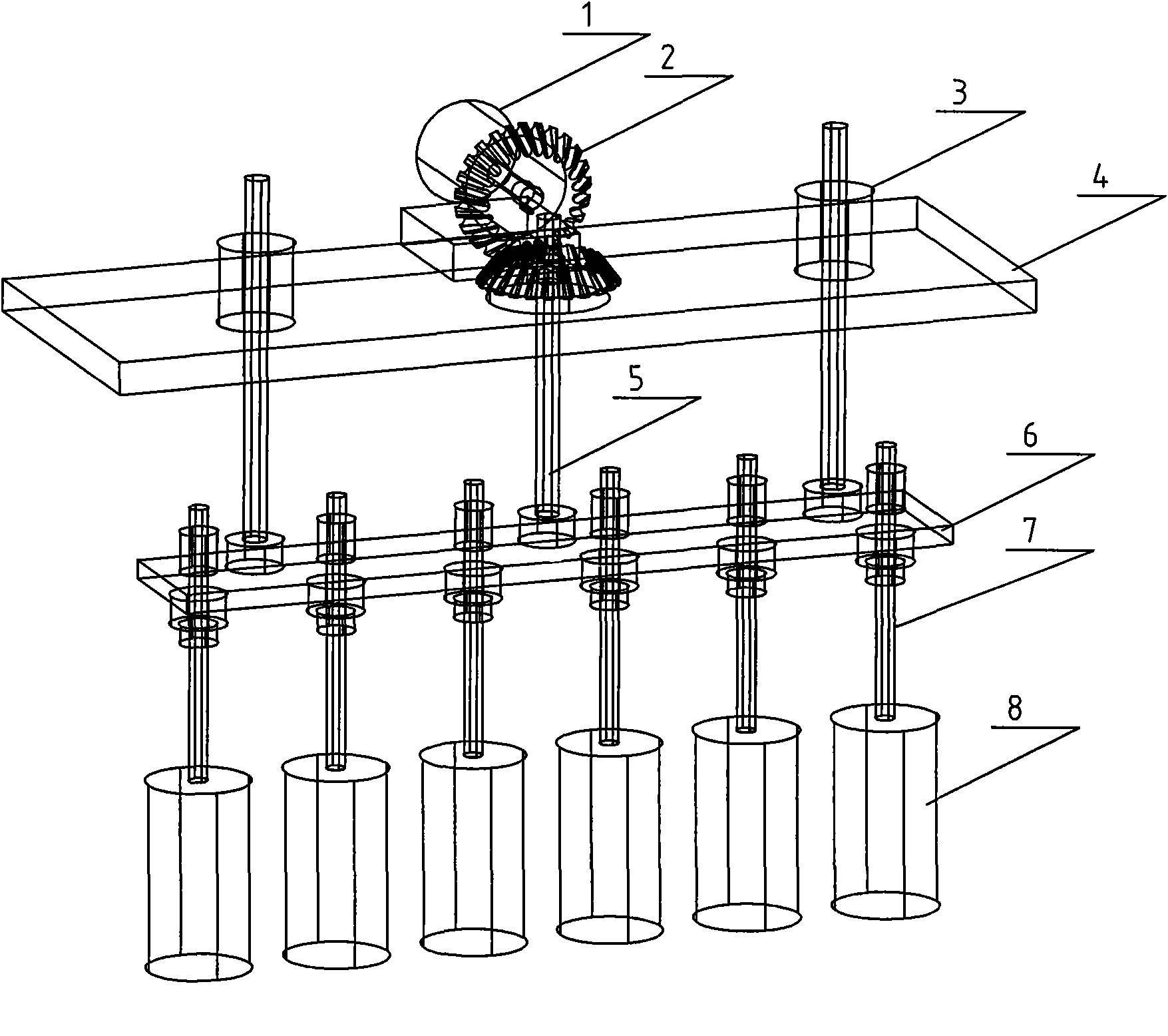 Glue and acid pouring machine for accumulators