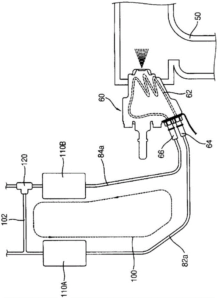 Cooling device of reducing-agent injection module and selective catalyst reduction system having same