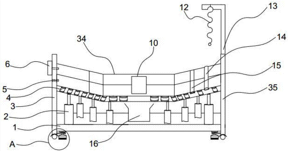 Paralyzed patient nursing bed