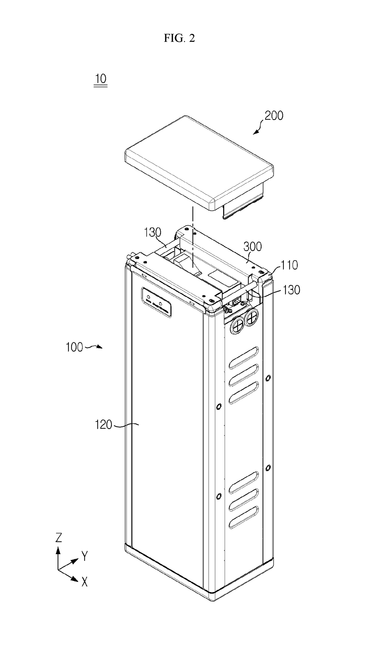 Electrical box for battery pack and battery pack structure using same