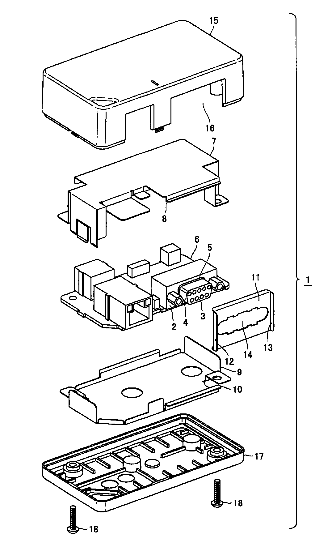 Electromagnetic shield structure of electronics housing