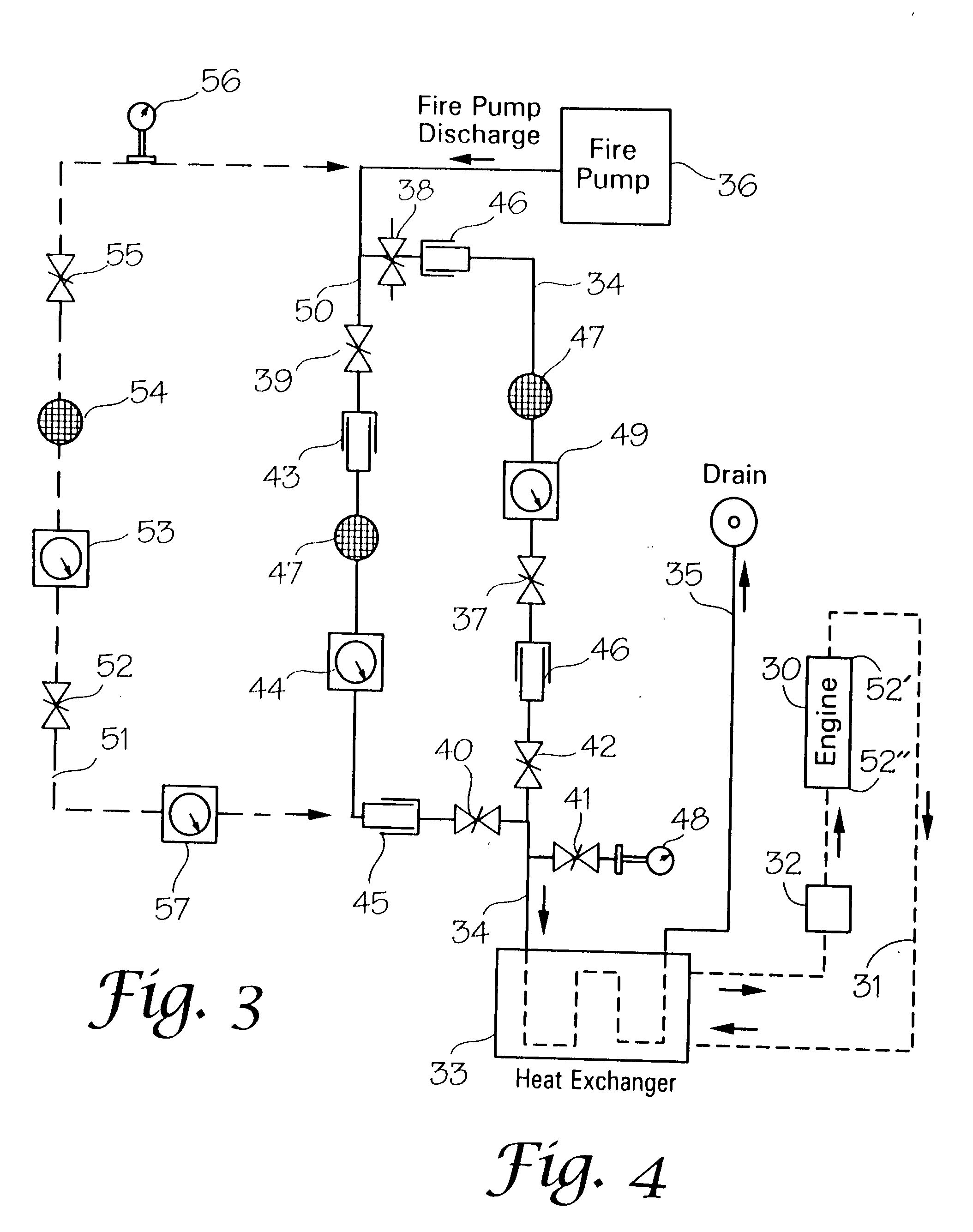 Automatic by-pass safety cooling system for fire pump engines