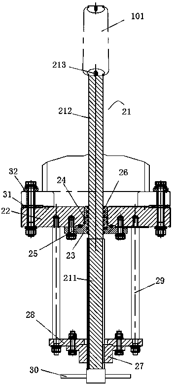 High-voltage DC support insulator test device, test system and test method