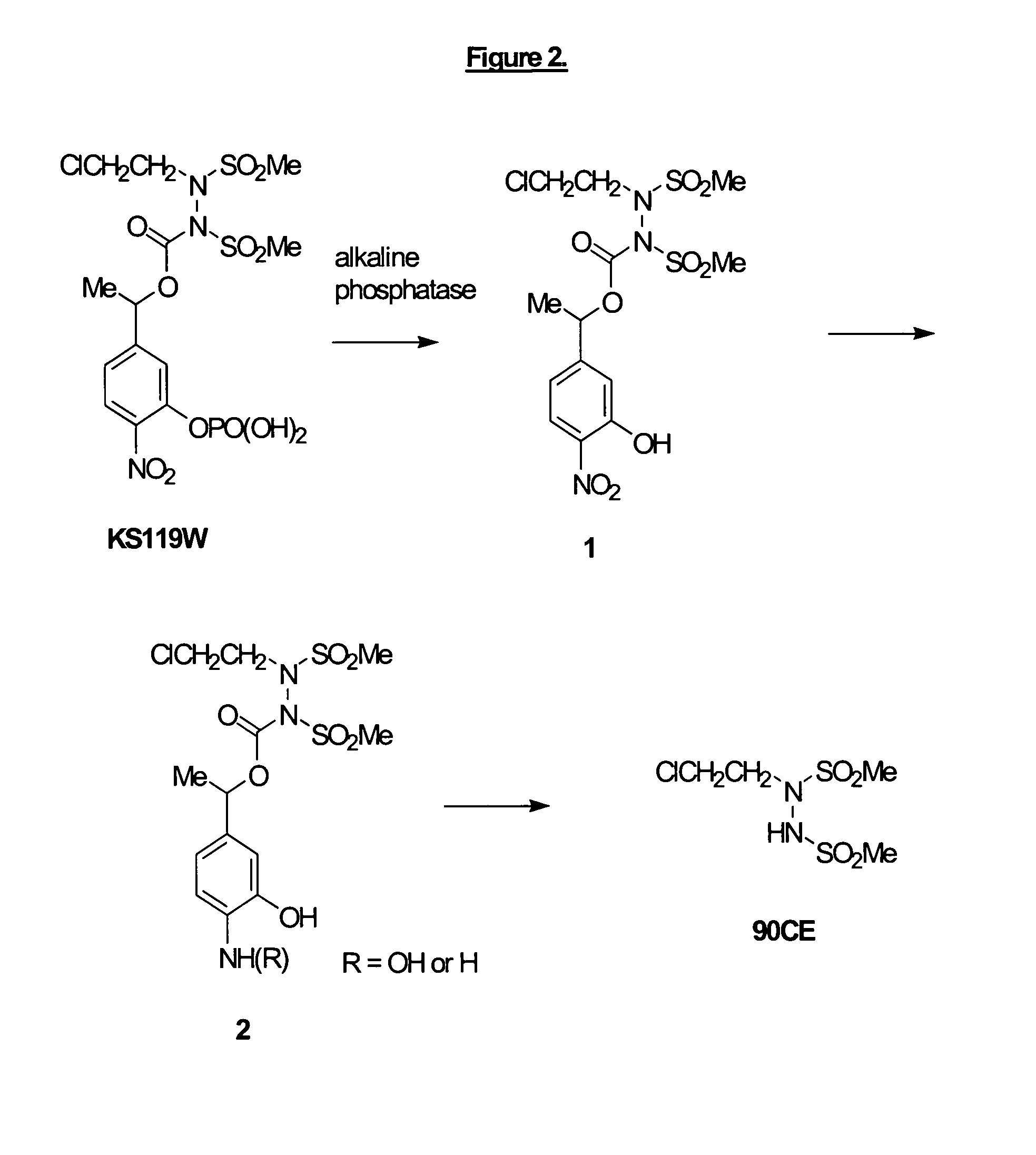 Phosphate-bearing prodrugs of sulfonyl hydrazines as hypoxia-selective antineoplastic agents