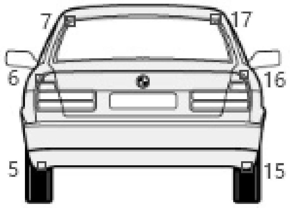 Method, system and equipment for marking key points of vehicle and medium