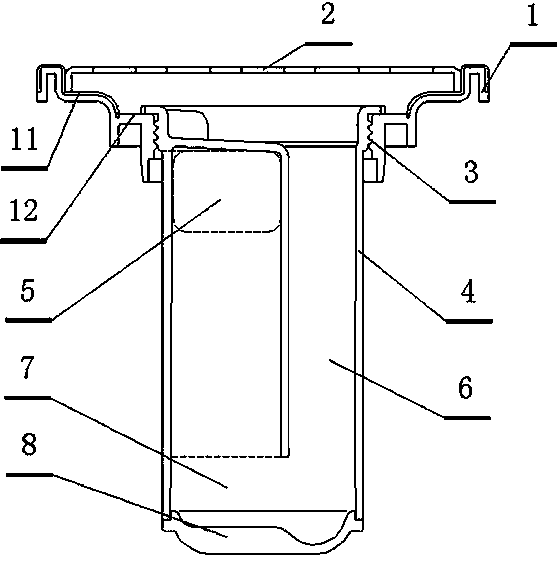 Direct-draining type sewer floor drain with three cavities