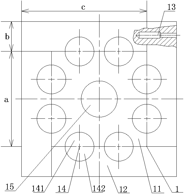 Multi-hole vacuum casting mould component