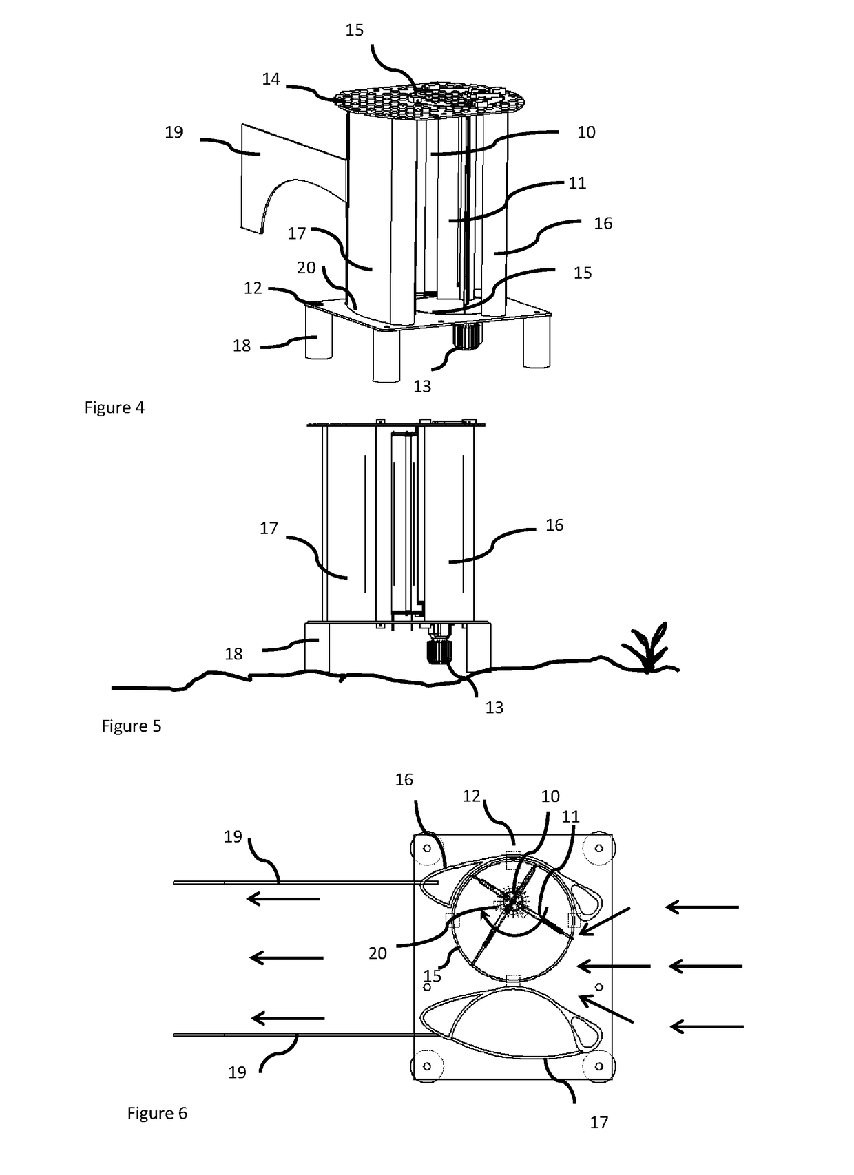 Variable area blade turbine and conditioning flow deflectors device and method