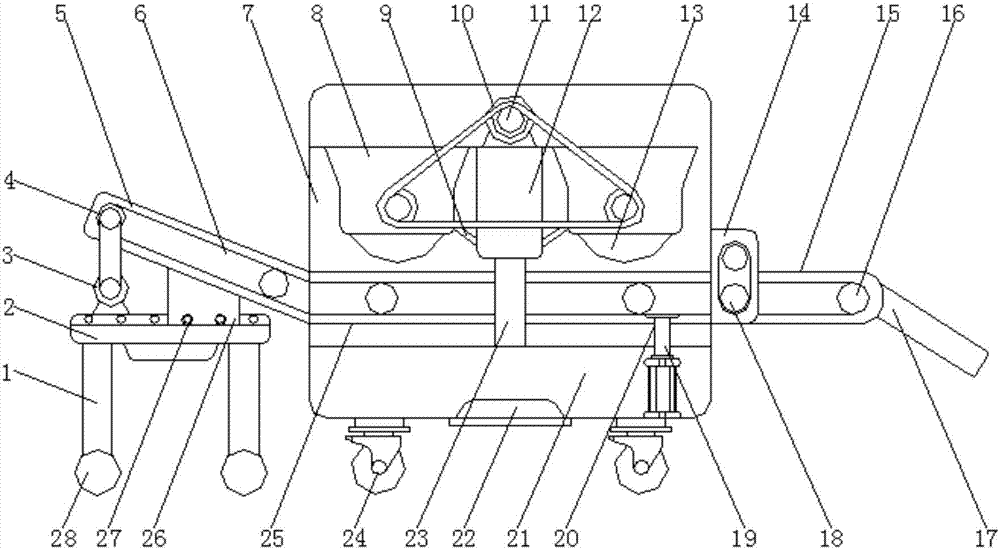 Soil removal machine for roots of herba houttuyniae