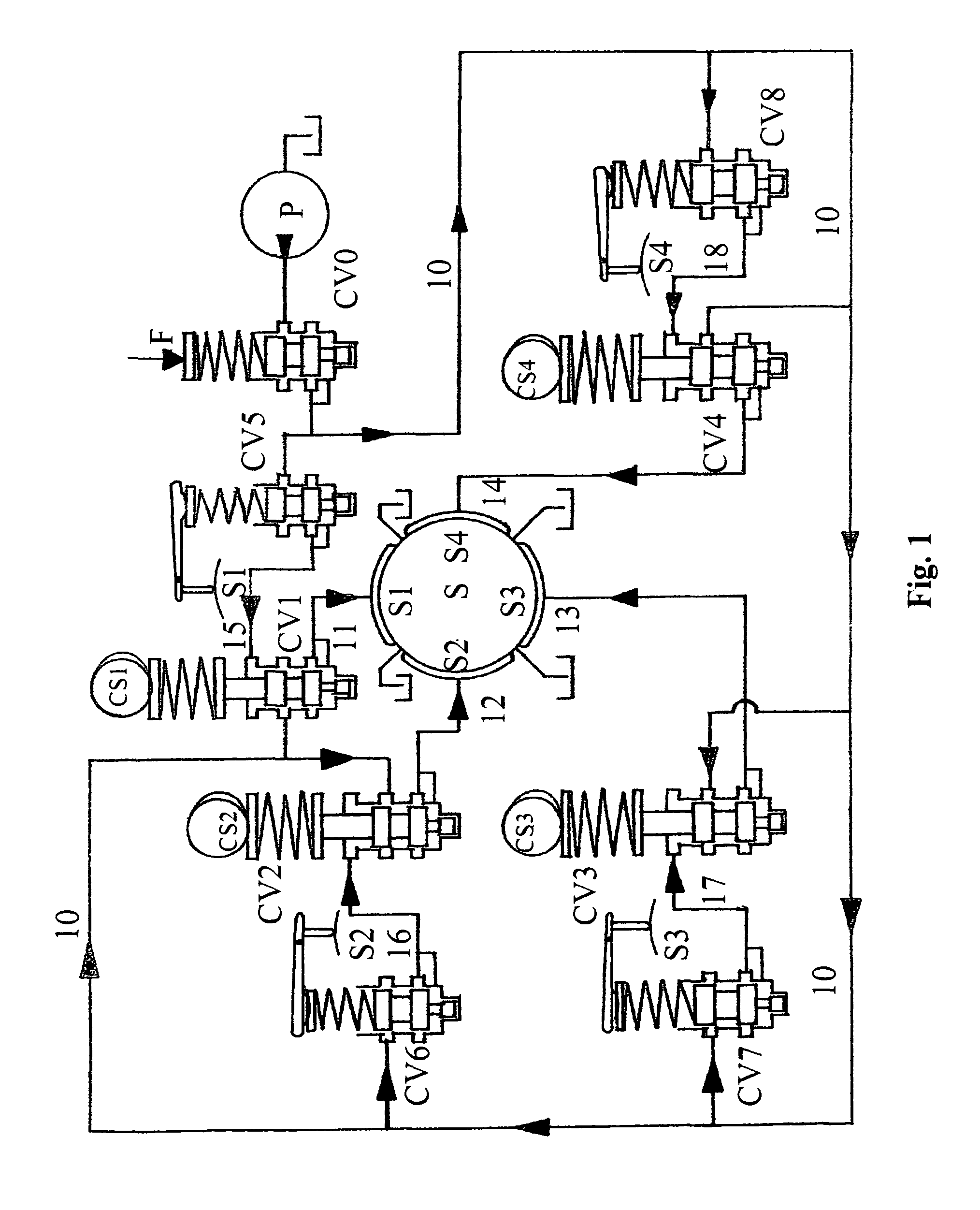 Active hydrostatic bearing, particularly for internal combustion reciprocating engines, and a fluid handling system associated therewith