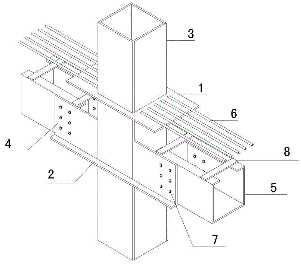 Steel-encased concrete composite beam-steel pipe column connection joint