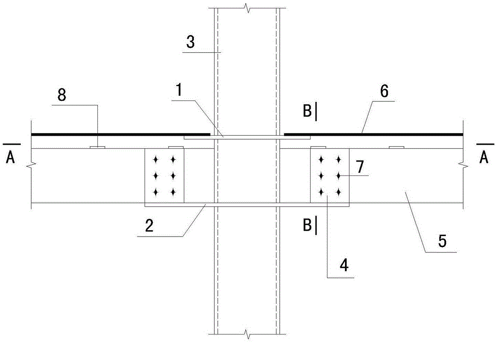 Steel-encased concrete composite beam-steel pipe column connection joint